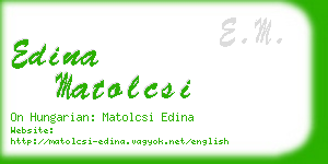 edina matolcsi business card